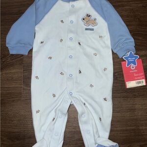 Carters Embroidered Dog print baby sleeper, 6M 100% cotton